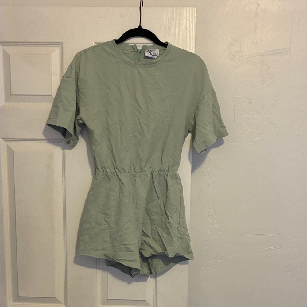 Sage Green Short Sleeve Romper